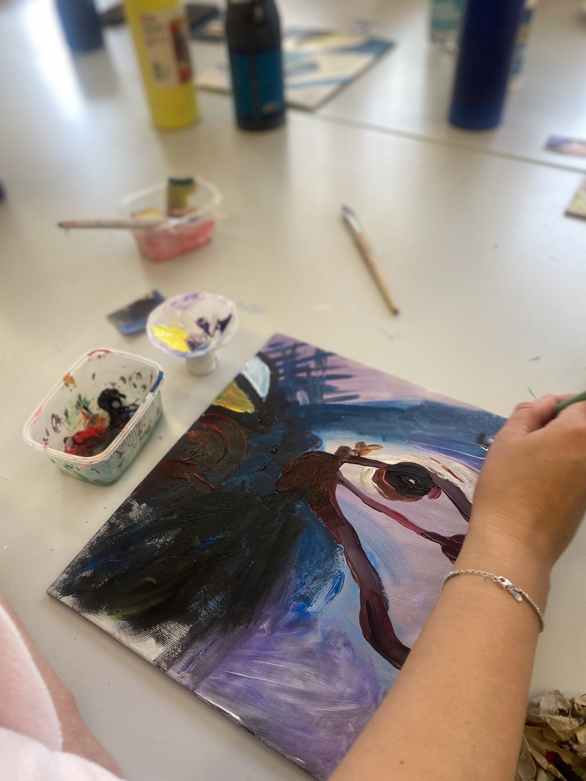 Impression eines Malworkshops im Galerieladen Magdeburg